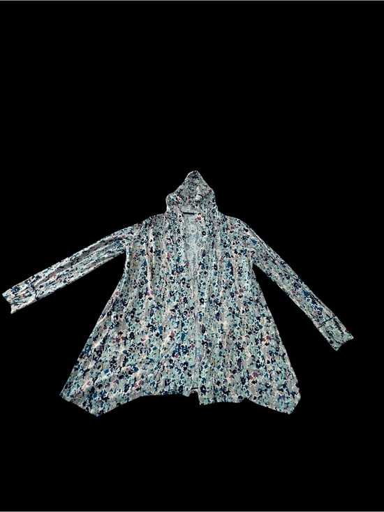 Cuddl Duds Jackets & Blazers - Cuddl duds Lightweight Floral Hooded Cardigan - Blue Multi